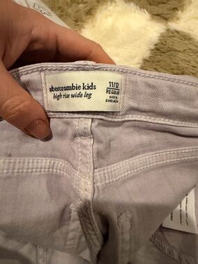 abercrombie kids Pastel Lilac High Rise Wide Leg Jeans